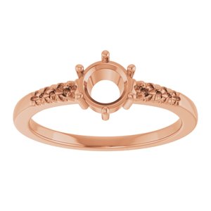 14K Rose Gold 5.5 mm Round Ring Mounting – image 6