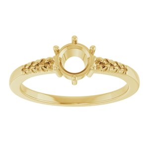 14K Yellow Gold 5.5 mm Round Ring Mounting – image 6