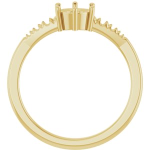 10K Yellow Gold 5.5 mm Round Ring Mounting – image 4