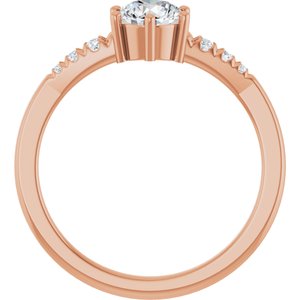 18K Rose Gold 5.5 mm Round Ring Mounting – image 3