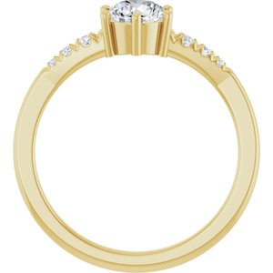 18K Yellow Gold 5.5 mm Round Ring Mounting – image 3