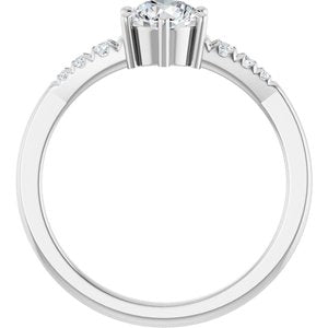 18K White Gold 5.5 mm Round Ring Mounting – image 3