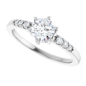 10K White Gold 5.5 mm Round Ring Mounting – image 8