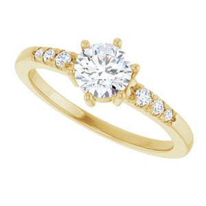 10K Yellow Gold 5.5 mm Round Ring Mounting – image 8