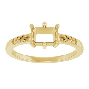 18K Yellow Gold 6.5x4.5 mm Emerald Ring Mounting – image 6