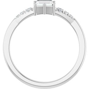 10K White Gold 4.5x3 mm Straight Baguette Ring Mounting – image 3
