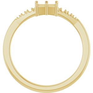 18K Yellow Gold 4.5x3 mm Straight Baguette Ring Mounting – image 4