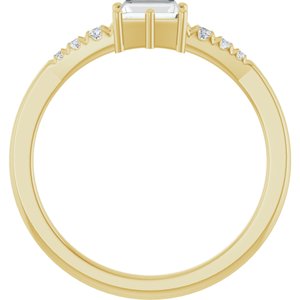 18K Yellow Gold 4.5x3 mm Straight Baguette Ring Mounting – image 3