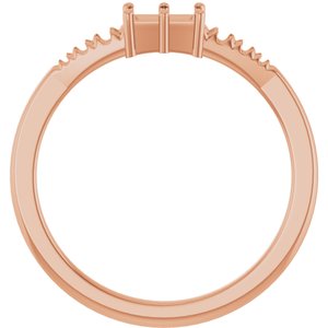 10K Rose Gold 4.5x3 mm Straight Baguette Ring Mounting – image 4