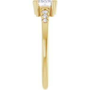 18K Yellow Gold 6.5x4.5 mm Emerald Ring Mounting – image 7