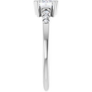 Continuum Sterling Silver 6.5x4.5 mm Emerald Ring Mounting – image 7