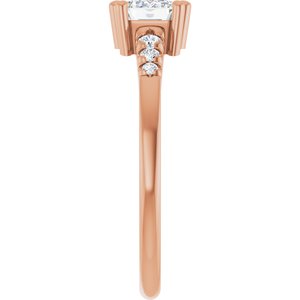 18K Rose Gold 6.5x4.5 mm Emerald Ring Mounting – image 7