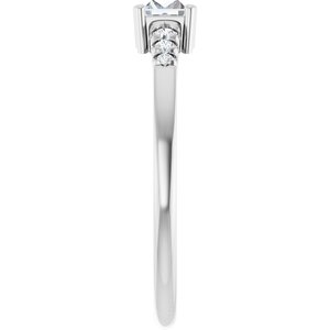 10K White Gold 4.5x3 mm Straight Baguette Ring Mounting – image 7