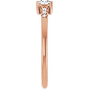 18K Rose Gold 4.5x3 mm Straight Baguette Ring Mounting – image 7