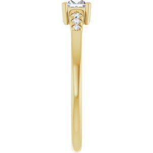 18K Yellow Gold 4.5x3 mm Straight Baguette Ring Mounting – image 7