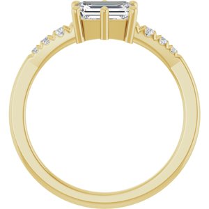 18K Yellow Gold 6.5x4.5 mm Emerald Ring Mounting – image 3