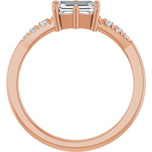 10K Rose Gold 6.5x4.5 mm Emerald Ring Mounting – image 3
