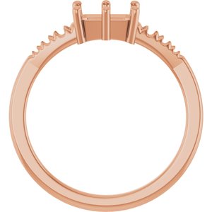 10K Rose Gold 6.5x4.5 mm Emerald Ring Mounting – image 4