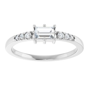 Sterling Silver 4.5x3 mm Straight Baguette Ring Mounting – image 5