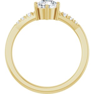 10K Yellow Gold 5.8 mm Round Ring Mounting – image 3