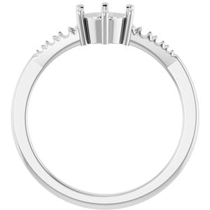 10K White Gold 5.8 mm Round Ring Mounting – image 4