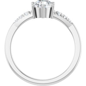 14K X1 White Gold 5.8 mm Round Ring Mounting – image 3