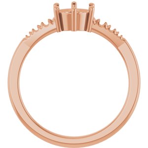 10K Rose Gold 5.8 mm Round Ring Mounting – image 4