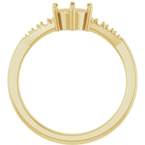 10K Yellow Gold 5.8 mm Round Ring Mounting – image 4