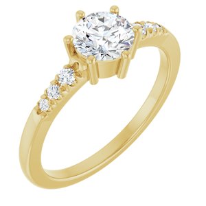 10K Yellow Gold 5.8 mm Round Ring Mounting