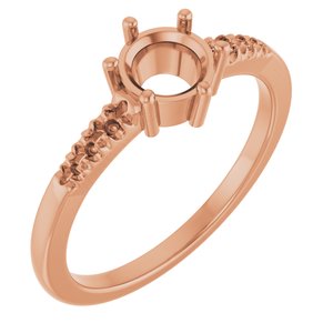 10K Rose Gold 5.8 mm Round Ring Mounting – image 2