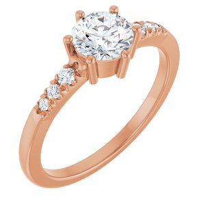 14K Rose Gold 5.8 mm Round Ring Mounting