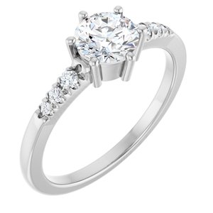 14K White Gold 5.8 mm Round Ring Mounting