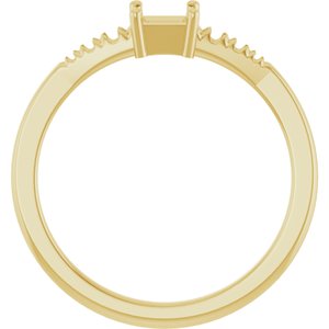 10K Yellow Gold 3.5x3.5 mm Square Ring Mounting – image 4