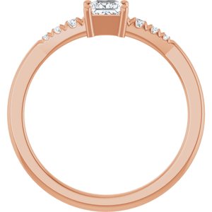 10K Rose Gold 3.5x3.5 mm Square Ring Mounting – image 3