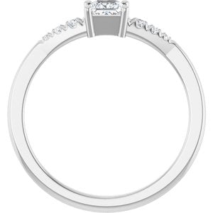 14K White Gold 3.5x3.5 mm Square Ring Mounting – image 3