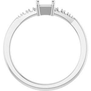 Continuum Sterling Silver 3.5x3.5 mm Square Ring Mounting – image 4