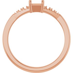 18K Rose Gold 3.5x3.5 mm Square Ring Mounting – image 4