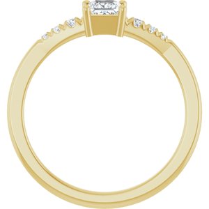 10K Yellow Gold 3.5x3.5 mm Square Ring Mounting – image 3