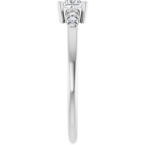 10K White Gold 3.5x3.5 mm Square Ring Mounting – image 7