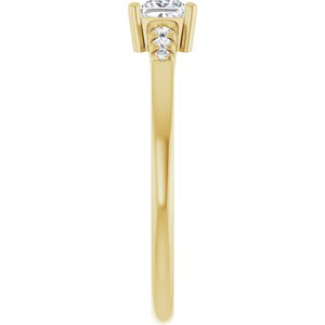 10K Yellow Gold 3.5x3.5 mm Square Ring Mounting – image 7