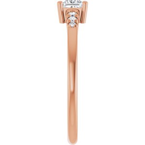 18K Rose Gold 3.5x3.5 mm Square Ring Mounting – image 7