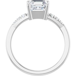 Platinum 6.5x6.5 mm Asscher Ring Mounting – image 3