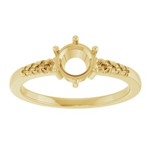 10K Yellow Gold 5.8 mm Round Ring Mounting – image 6