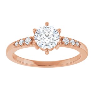 14K Rose Gold 5.8 mm Round Ring Mounting – image 5