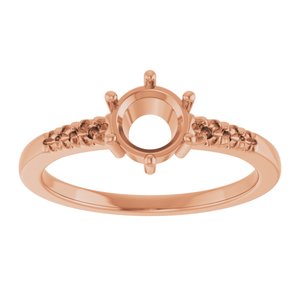 10K Rose Gold 5.8 mm Round Ring Mounting – image 6