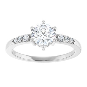 Sterling Silver 5.8 mm Round Ring Mounting – image 5