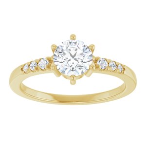 10K Yellow Gold 5.8 mm Round Ring Mounting – image 5
