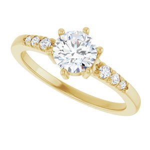 10K Yellow Gold 5.8 mm Round Ring Mounting – image 8