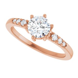 14K Rose Gold 5.8 mm Round Ring Mounting – image 8
