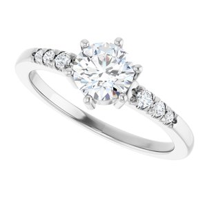 14K White Gold 5.8 mm Round Ring Mounting – image 8